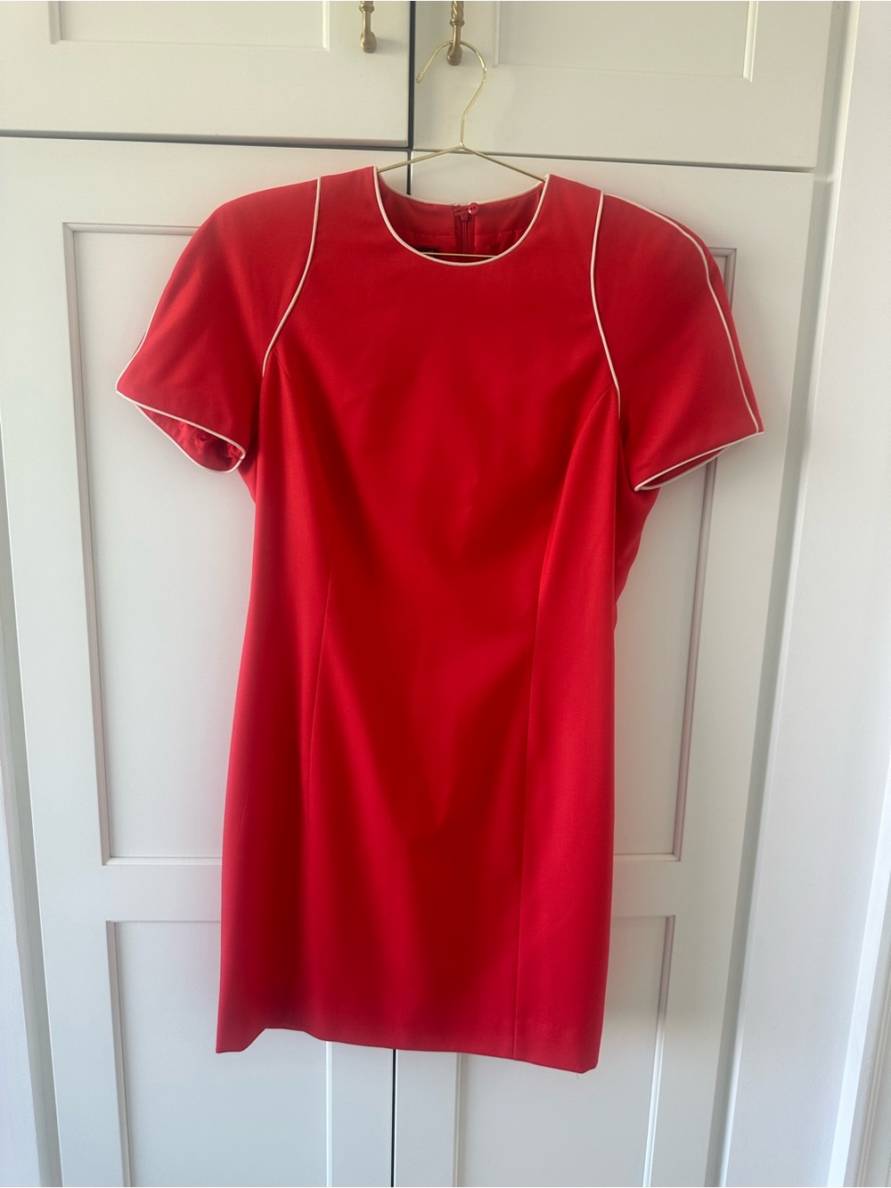 Escada Red Mini Dress with White Piping